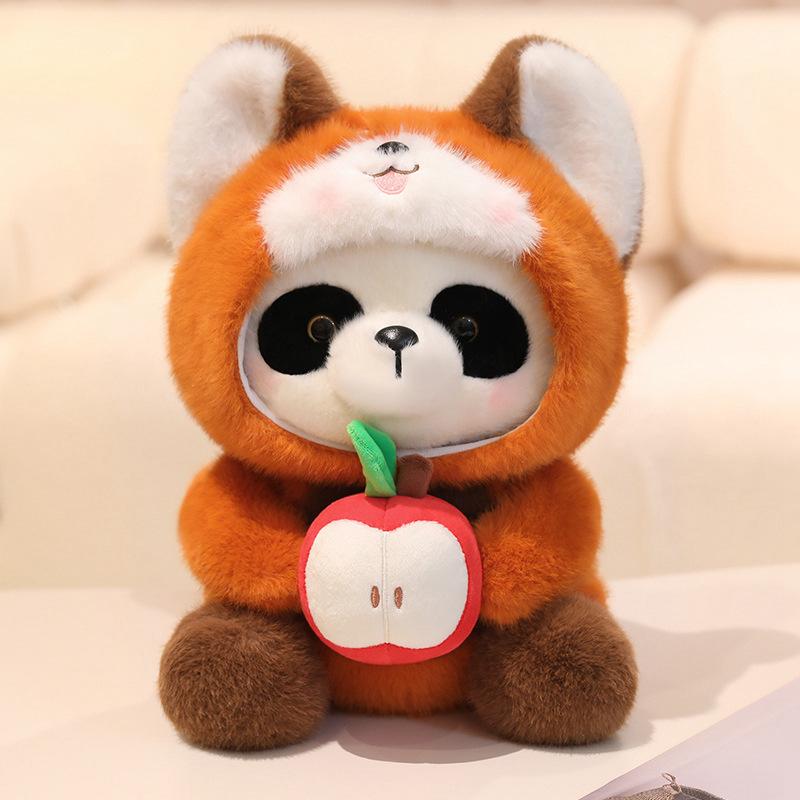 

Cute Creative Raccoon Transformed Into Giant Panda Plush Toy Doll Cute Children s Doll Sleeping with Rag Doll 35cm
