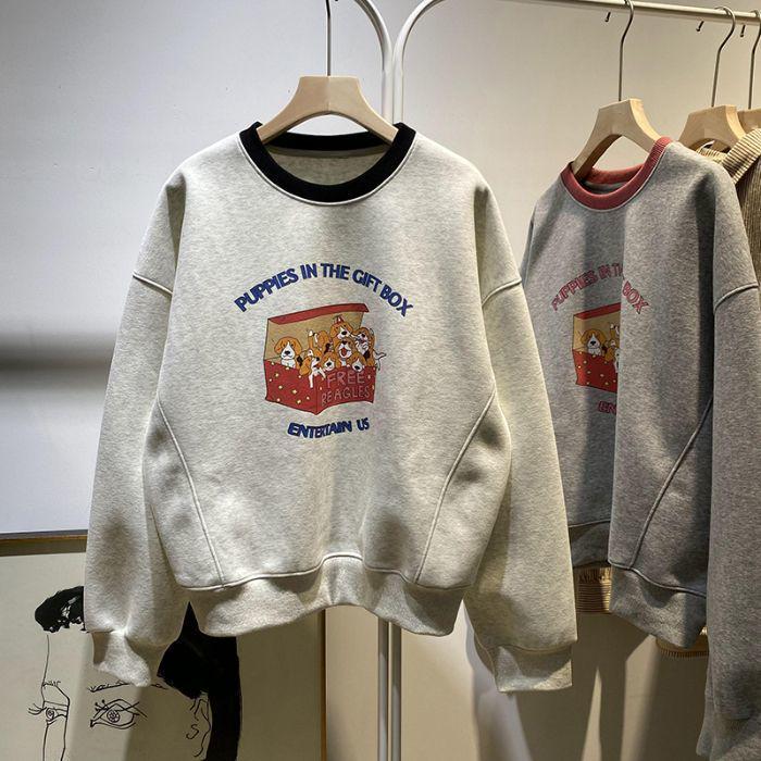 

Женский флисовый свитшот с круглым вырезом и цветными блоками, осень/зима 2025 M