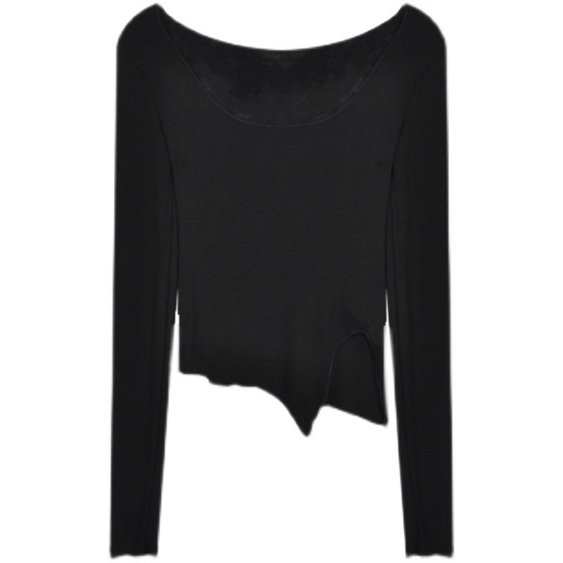 T-shirt Femme Coupe Ajustée Manches Longues Haut de Base