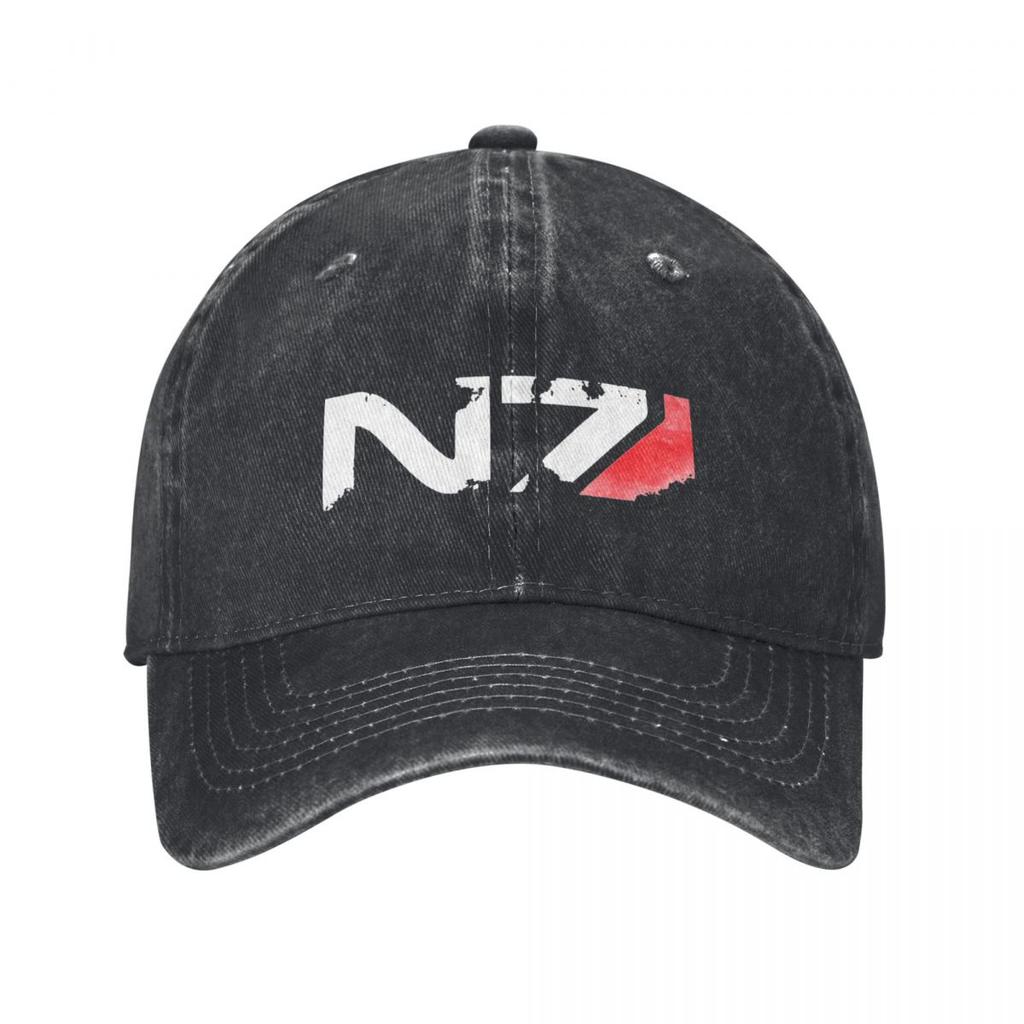 Mass Effect N7 Baseball Cap Video Game Logo Men Women Designer Trucker Dad Hat Spring Fitted Retro Kpop Rock Baseball Caps