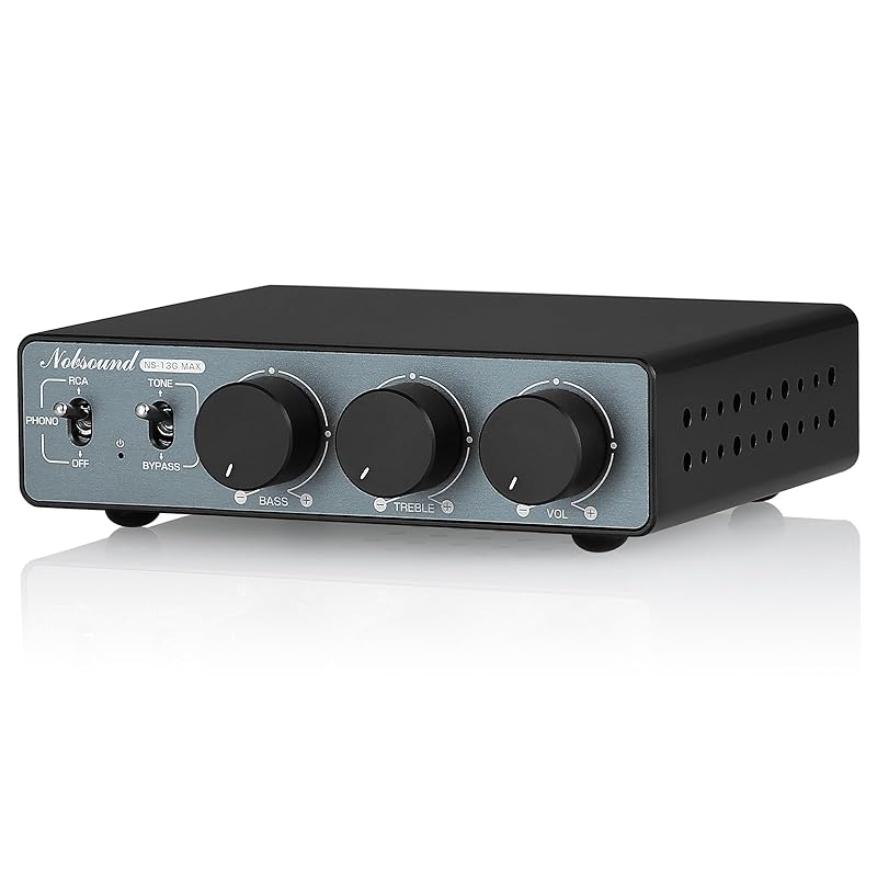 

Douk Audio NS-13G MAX HiFi mini 2.0CH stereo audio amplifier MM PHONO phono amplifier phono equalizer class D small size power amplifier phono input