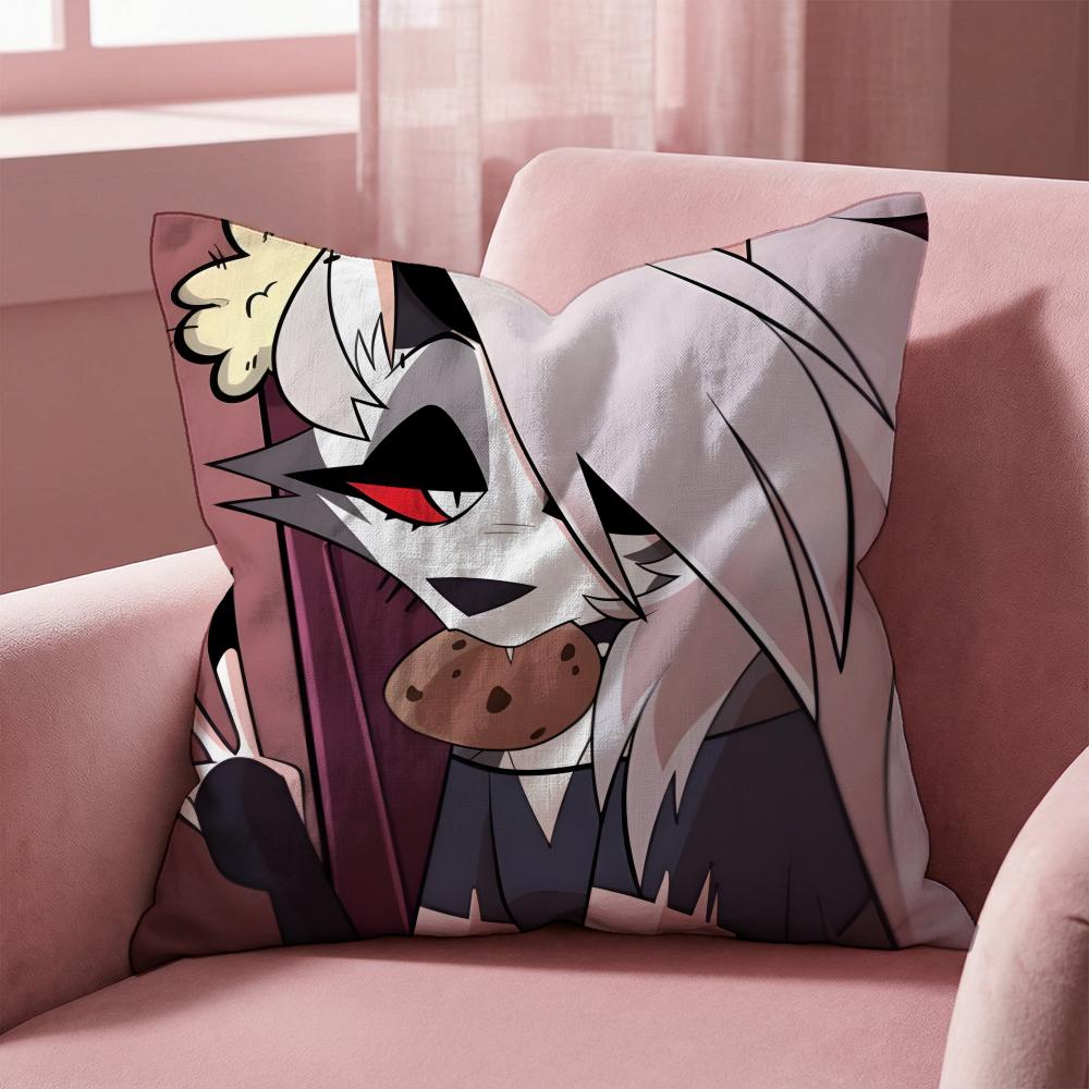 H-Helluva Boss CARTOON Cushion Cover Multi-Scene Pillow Cover for Home & Car - Reversible, Soft & Durable for Daily Use