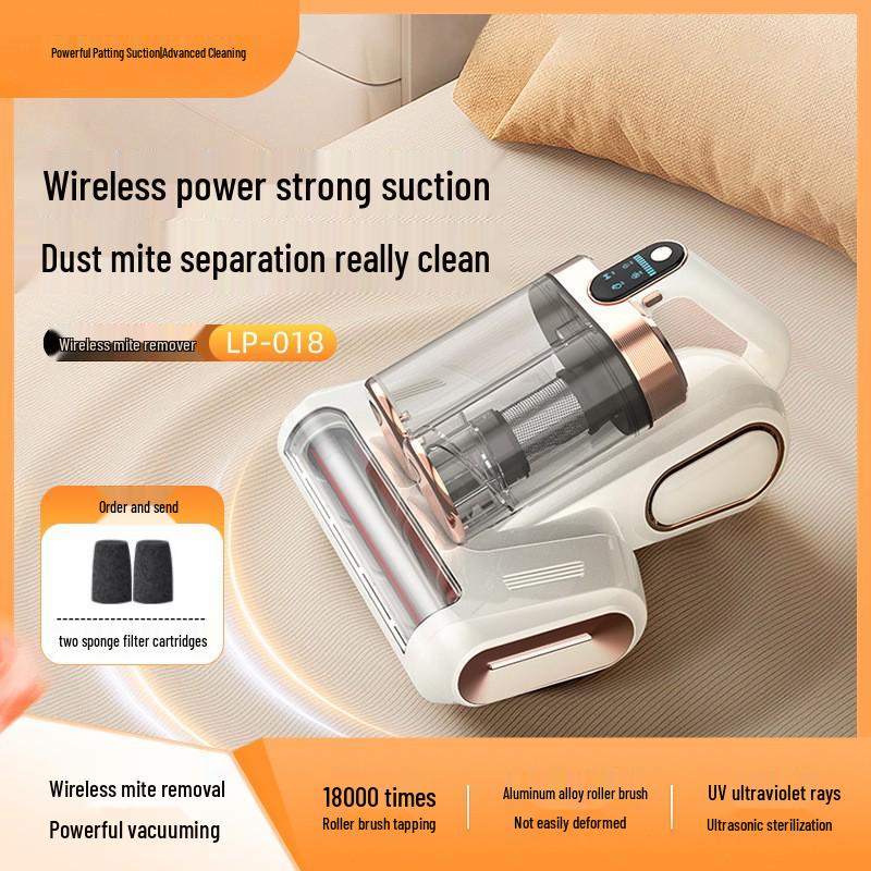 Wow Custom Roller Brush UV & Ultrasonic Mite Removal Device with Dual Dust Cup and Display Screen