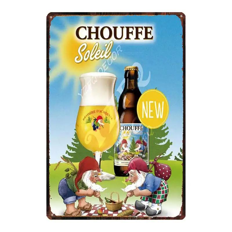 Chouffe Beer Retro Metal Tin Sig Vintage Plate Wall Pub Restaurant Bathroom Decorations For Home Art Decor Iron Poster DU-4910A