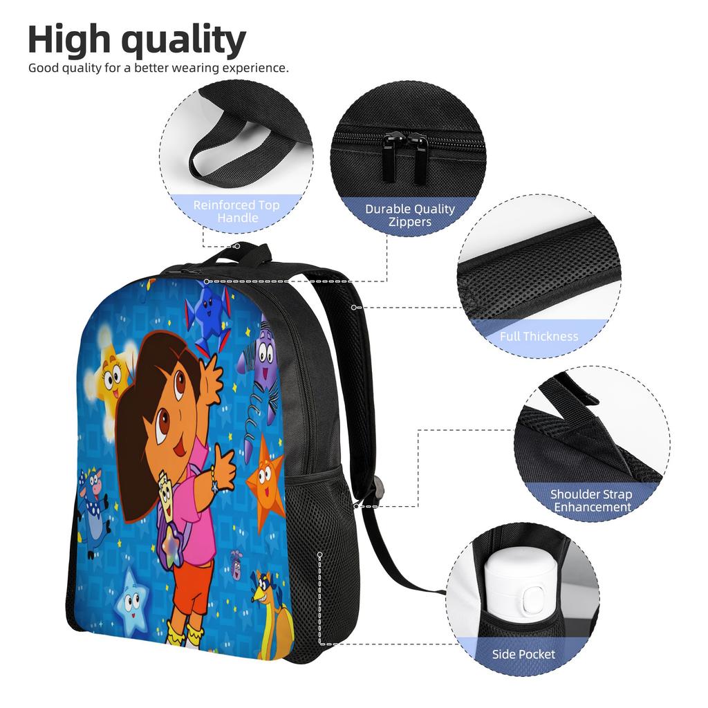 D-Doras and Friends Backpack Trekking Backpacks Men Kawaii School Bags Colorful Soft Rucksack