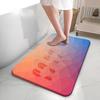 Iridescent Water Droplet Tech Bath Rug Futuristic Holographic Design Non-Slip Silicone Backing Mat