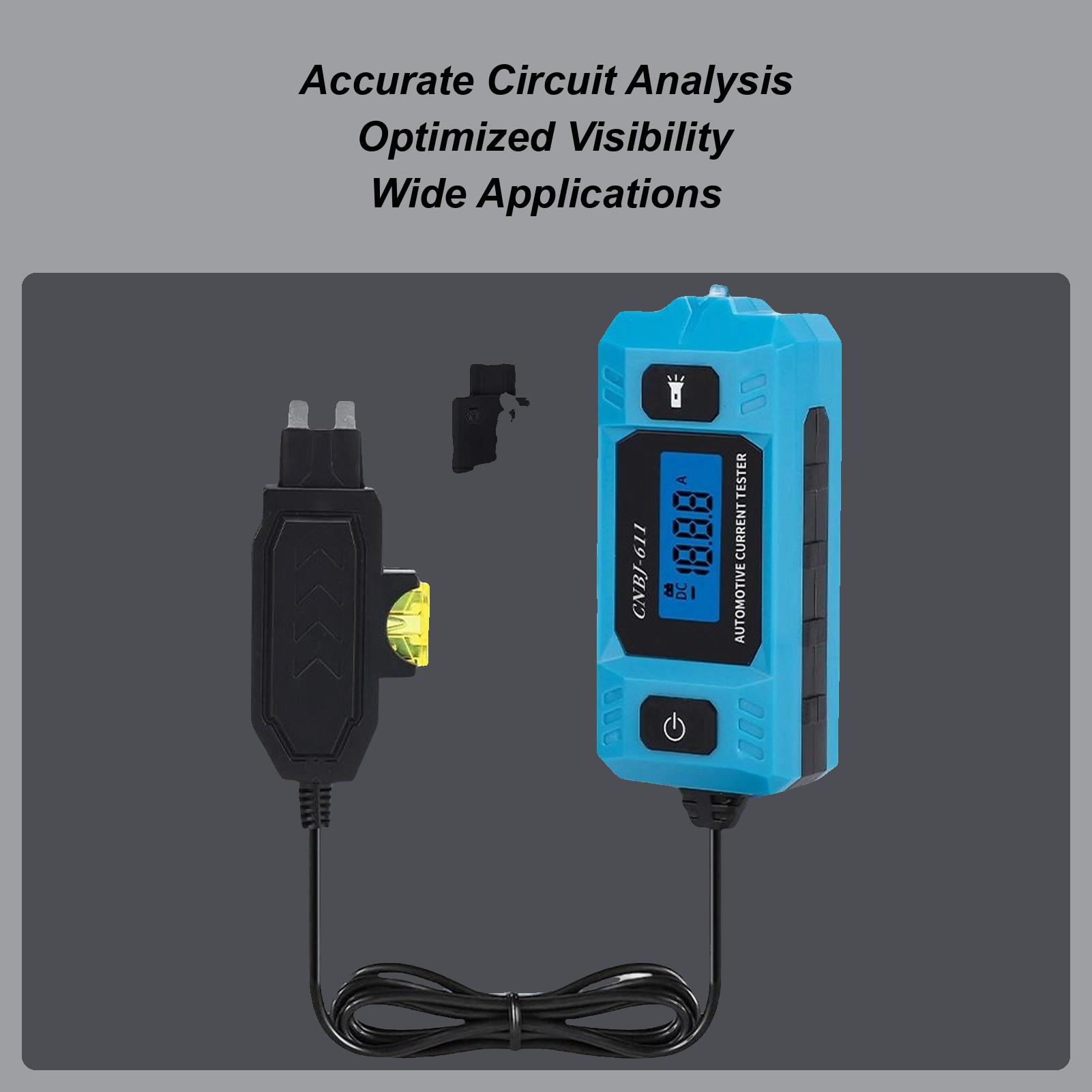 Автомобильный тестер цепей 20А 48В Проверщик предохранителей С передним светом Высокоточный автомобильный тестер предохранителей С ЖК-экраном Для домашнего гаража China Mainland