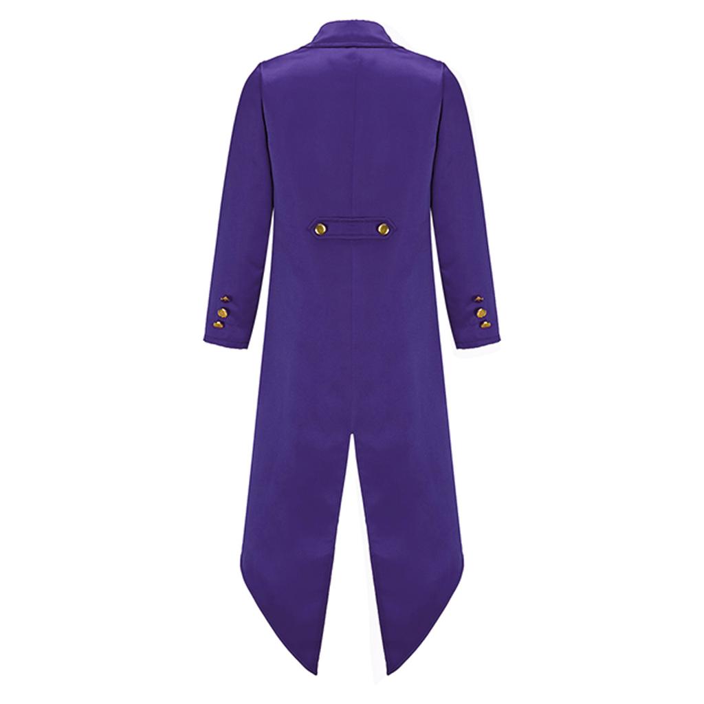 Boys Girls Steampunk Tailcoat Victorian Jacket Retro Gold Buttons Fake Two Piece Renaissance Costume Set