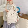 Corduroy bear backpack college style girl cute backpack student casual cartoon large capacity schoolbag