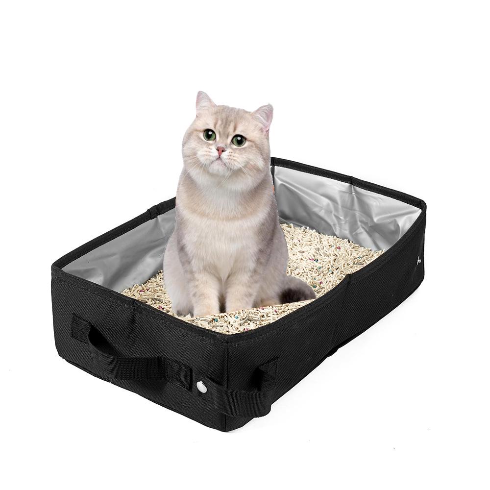 Tragbare wasserdichte Katzentoilette: Faltbare Reise- und Outdoor-Katzenklo-Tasche