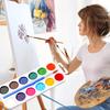Boxed Watercolor Paint Set Water Soluble Pigments Set with Brush Portable Watercolor Palette
