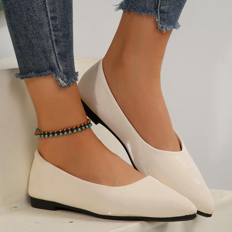 Large Size Flat-soled Single Shoes Women's Spring and Autumn New Pointed Shallow Mouth Comfortable Doudou Shoes