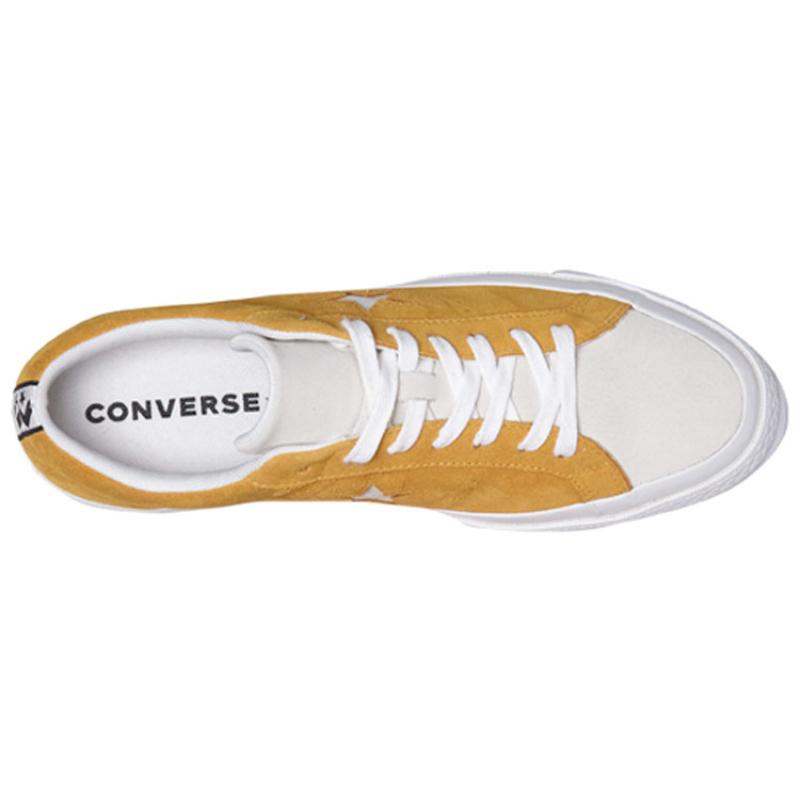 Converse One Star Yellow White Color Block Slip-resistant Lightweight Low-top Skate Shoes Unisex Color Block