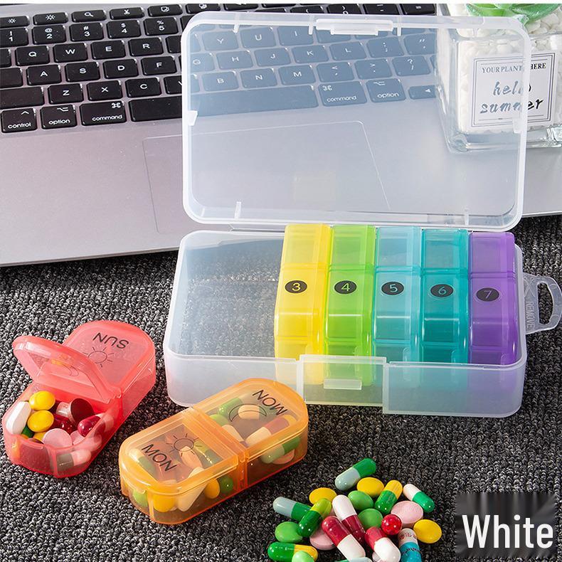 Kerry 14-Fächer Wöchentlicher Regenbogen-Pillenorganizer - Tragbarer, farbenfroher Pillenspender mit großer Kapazität