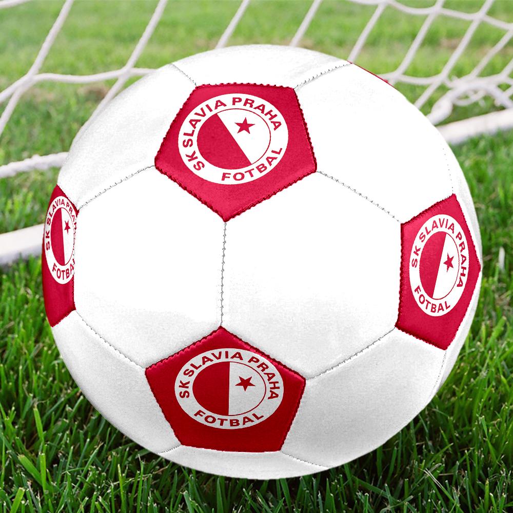 SK Slavia Praha Soccer Ball, Colorful, Suitable for All Ages, Machine-stitched, PVC Material, Competition Grade, Durable and High Bounce