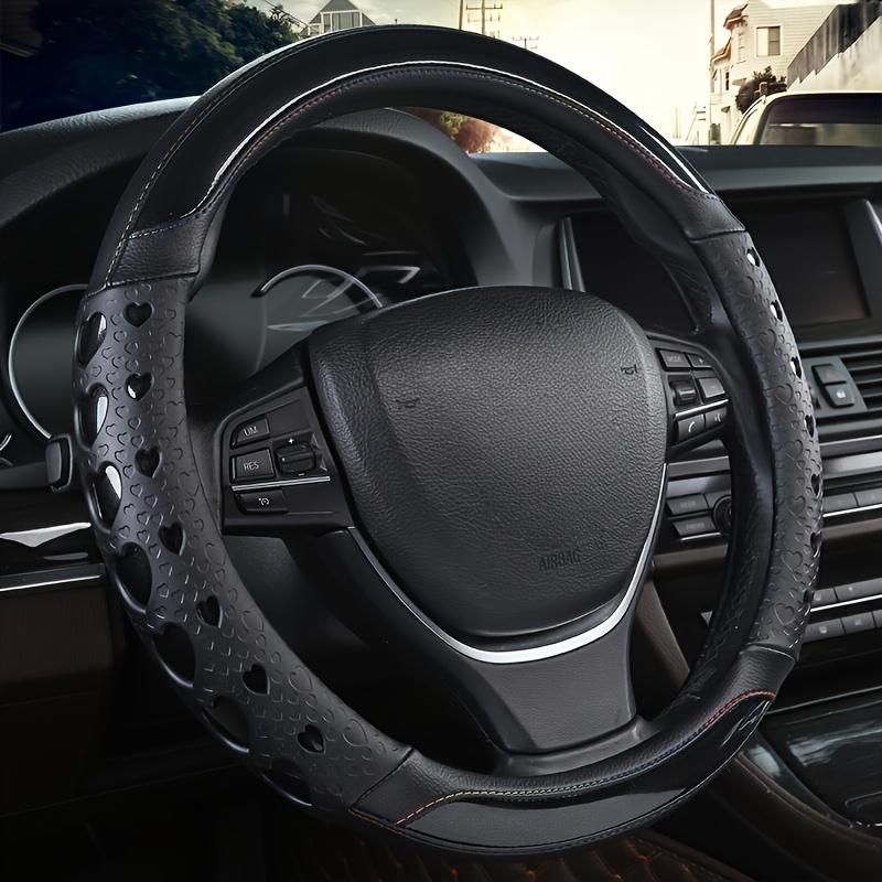 Sweet Heart Design Steering Wheel Wrap - Durable PU Leather, Anti-Slip Inner Circle, Fits Most Vehicles