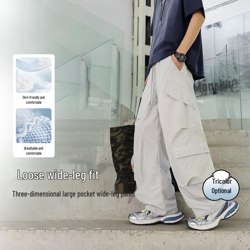 Boy s Loose Fit Letter Print Casual Thin Long Pants 150 серый