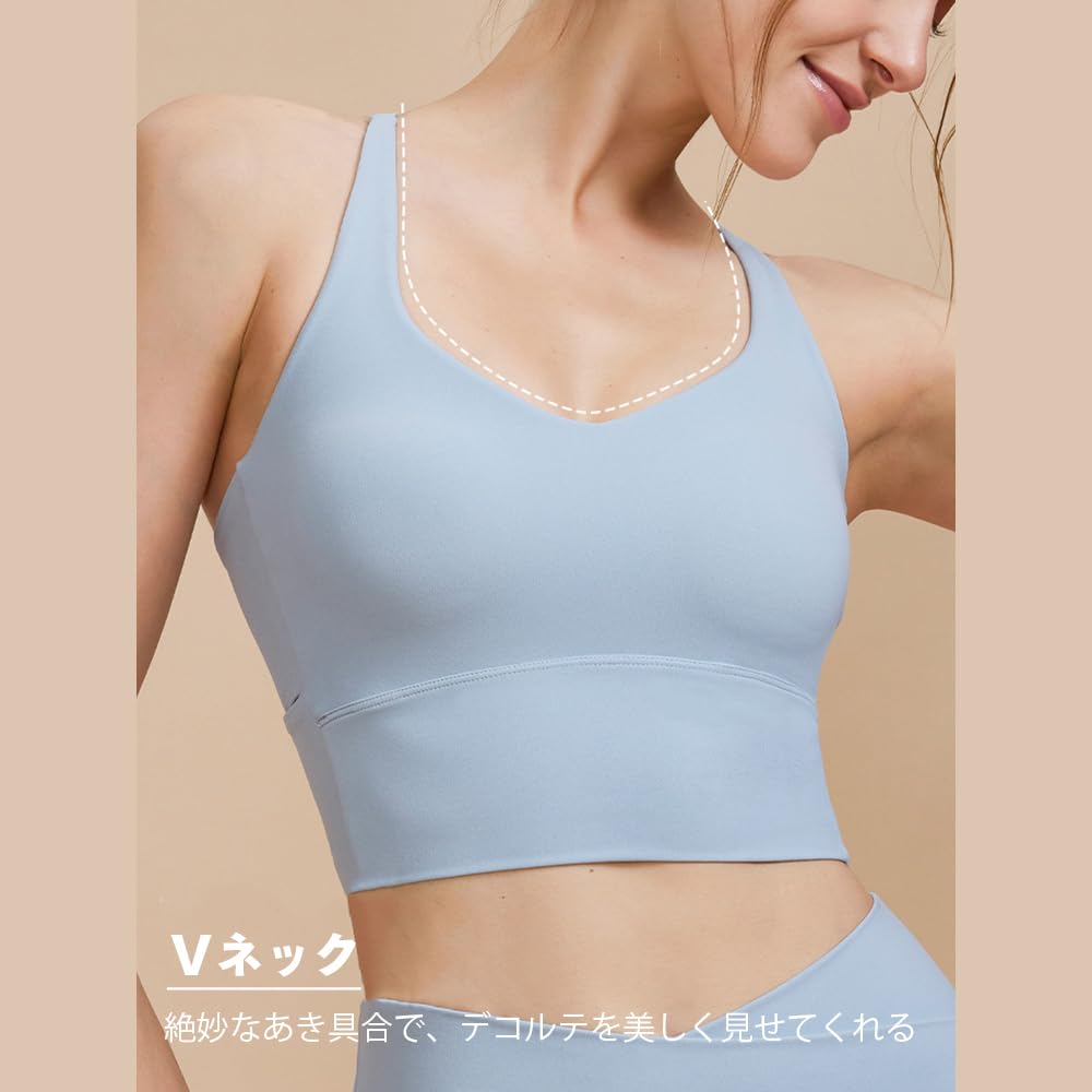 Medium Support Back Cross Sports Bra Quick Drying Wide Underwear Yoga Bra Top Bra Top with Cups [Yomoment] Non-Sway