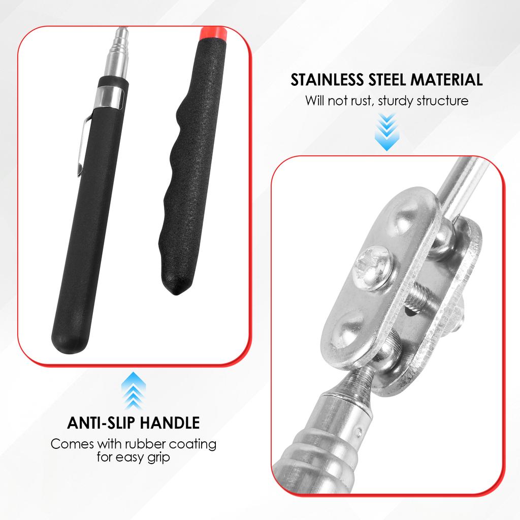 5/4Pcs Telescoping Inspection Mirrors Set Stainless Steel Retractable Mechanical Mirror 360° Rotation Mirror Inspection Tools