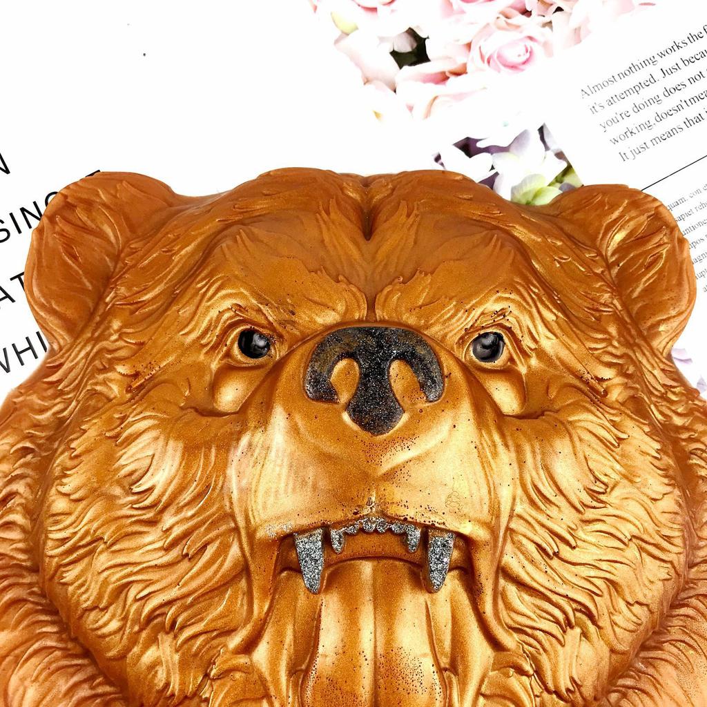 Handgefertigter Bär für Kopfform Tieranhänger Silikonform 3D Bär für Kopf Harzform DIY Handwerk Wandanhänger Schmuck Dec