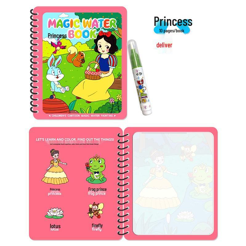 Children's Magic Water Painting Book: Reusable Color Doodle Album with Clear Water Pen for Kindergarten