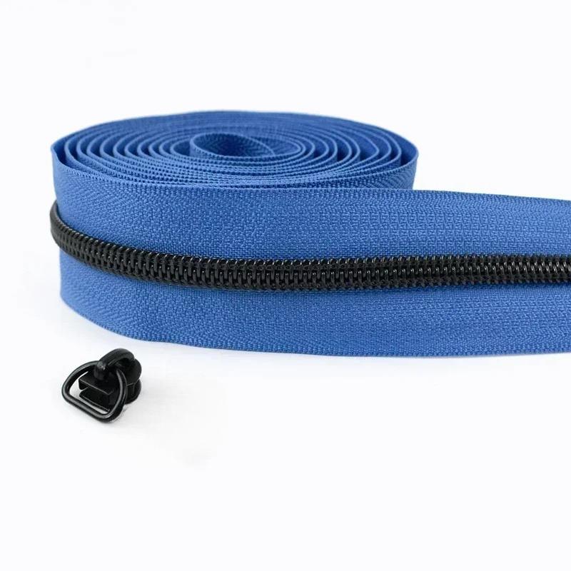 1-5M 5# Meetee Nylon Zippers with Zip Puller Sliders Bag Jacket Zips Tape By The Meter Plastic Coil Zipper Sewing Accessories