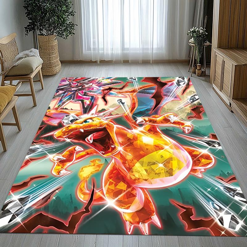 Charizard Charmander Pokemon Living Room Non-Slip Area Rug Soft Carpet for Bedroom Kids Playroom Sofa,Home Decor Doormat Gift