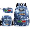 Tongtongsahur cartoon primary school students backpack three-piece set abstract foreign Shanhaijing children's schoolbag L