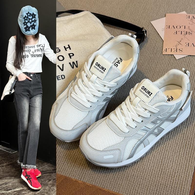Mesh Breathable German Training Shoes Women's 2025 Summer New Thick-soled Inner Height Increase Versatile Light Casual Forrest Gump Sports Shoes