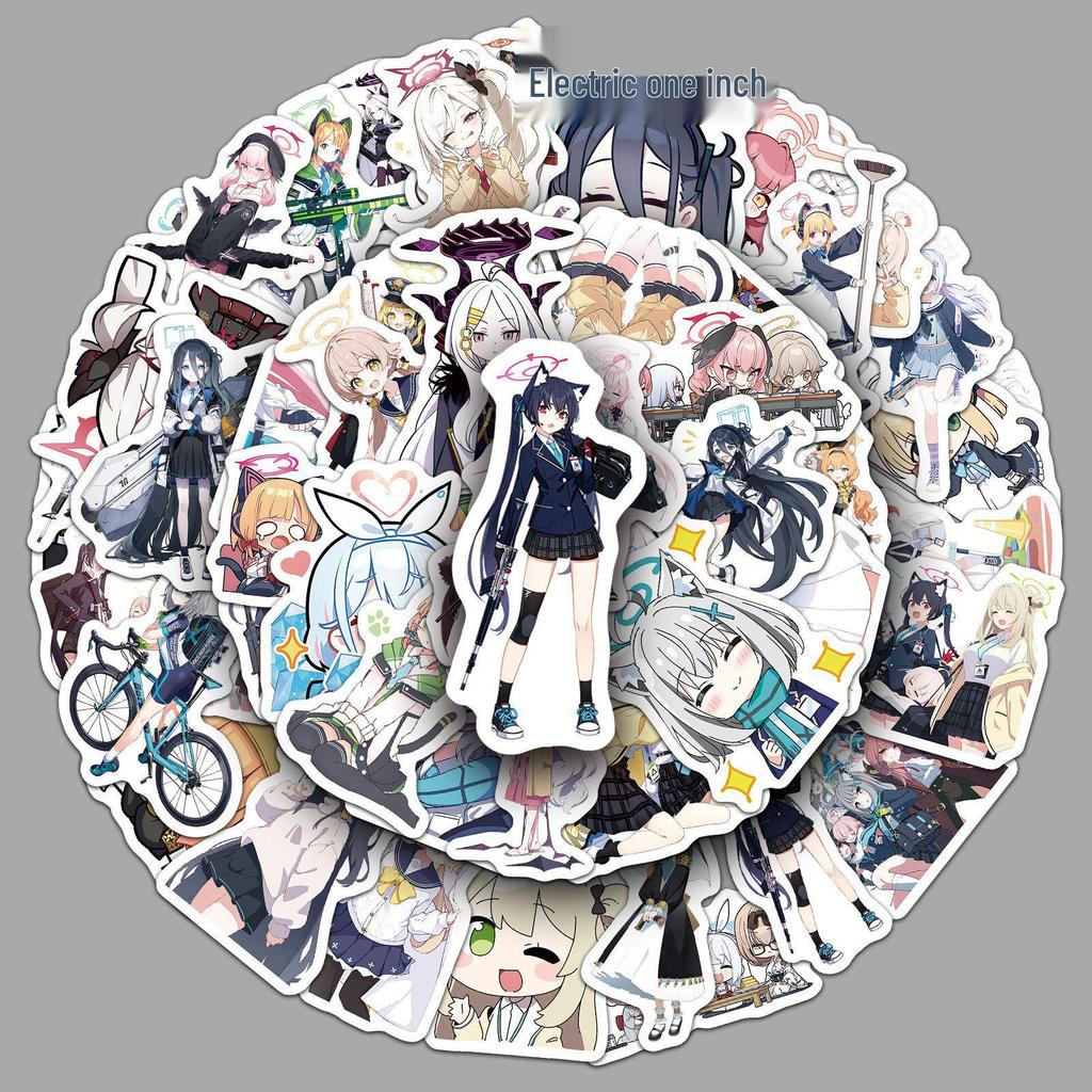 50 Game Blue Archive Stickers: Waterproof Cartoon Characters for Phone Cases