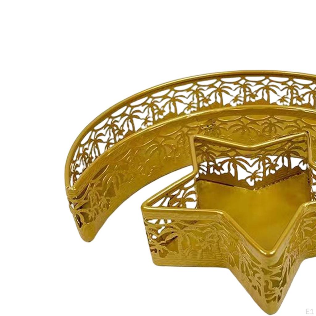 2 Pcs Ramadan Dessert Display Tray Food Storage Containers Iron Decorative Table Centerpieces Trays