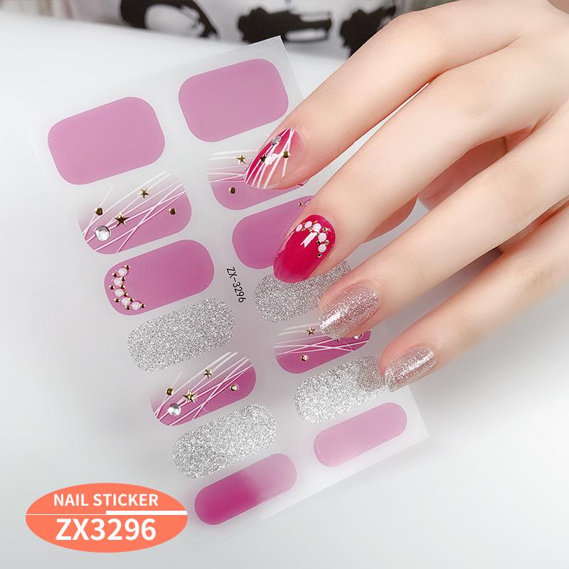 ZX 3D Gel Nail Polish Stickers: Easy-to-Use, Safe, and Healthy Imitation Diamond Adhesive for Stunning Nail Art.