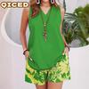 Women's Fashion Casual Solid Color Print Sleeveless V Neck Blouses & Shirts