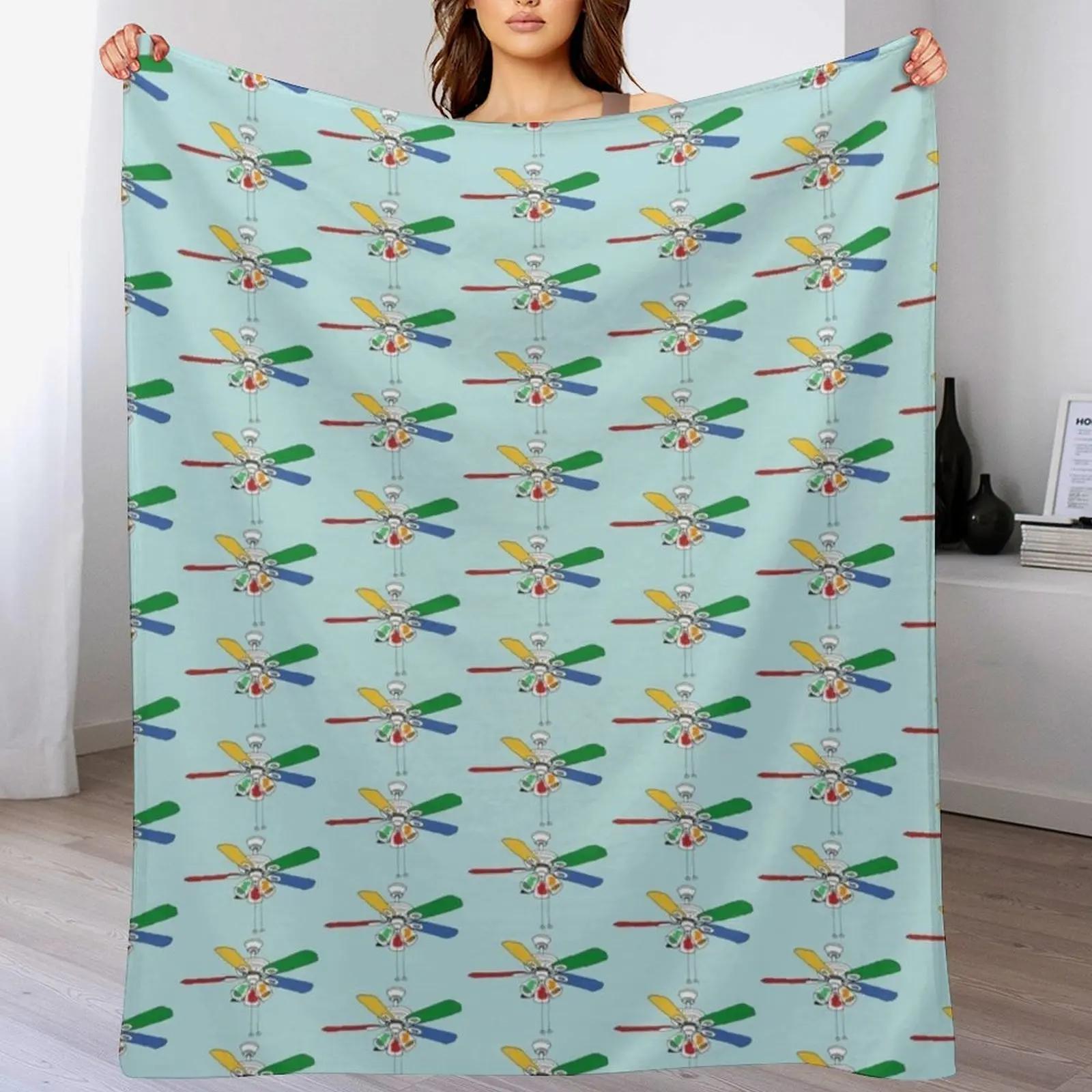 Rainbow Ceiling Fan Throw Blanket Warm Flannel Blanket for Couch Chair Bedroom 102x76cm(40x30in)