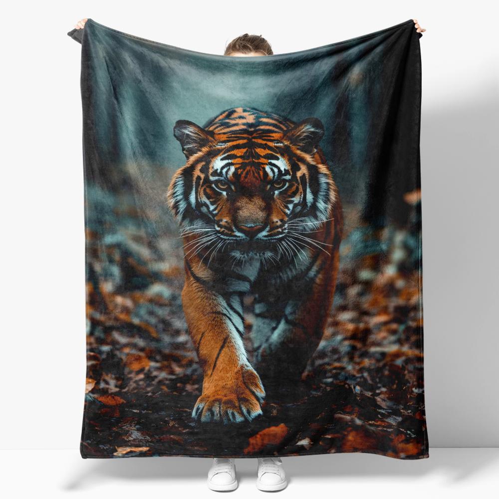 

Fierce and Warm Tiger Flannel Blanket for Sofa Powerful and cool Throw Blankets For Bed Perfect Gift 75cmx90cm