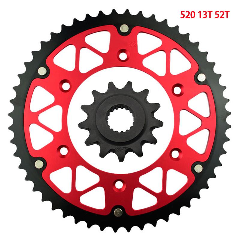 520 45T-52T 13T Motorcycle Front & Rear Sprocket For HONDA CR250R CRF450R CR500R CRE250R CRE450R Enduro CREF450X CREF500X CR 250