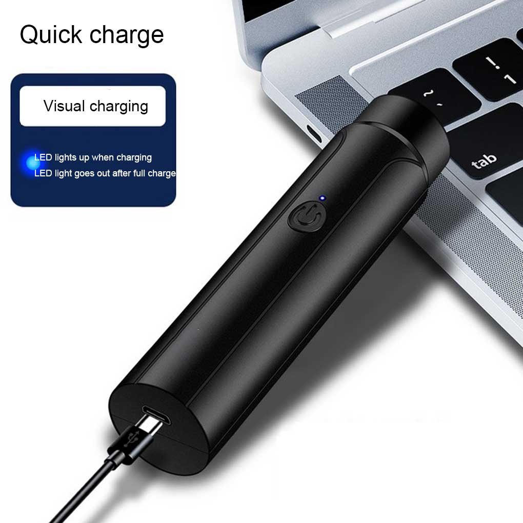 ABS Man Mini Shaver Portable Reusable Battery Powered USB Interface 360 Degree LED Home Business Travel Trimmer Clippers