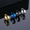 Western 1 Pair Hip Hop Abrazine Blue Earrings Punk Stainless Steel Black Geomertic Earring For Fashion Men Women Jewelry