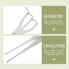 1pc 2-in-1 Stainless Steel Root Rake with Bonsai Tweezers with Ergonomical Handle Soil Farming Tool for Succulents Crafting
