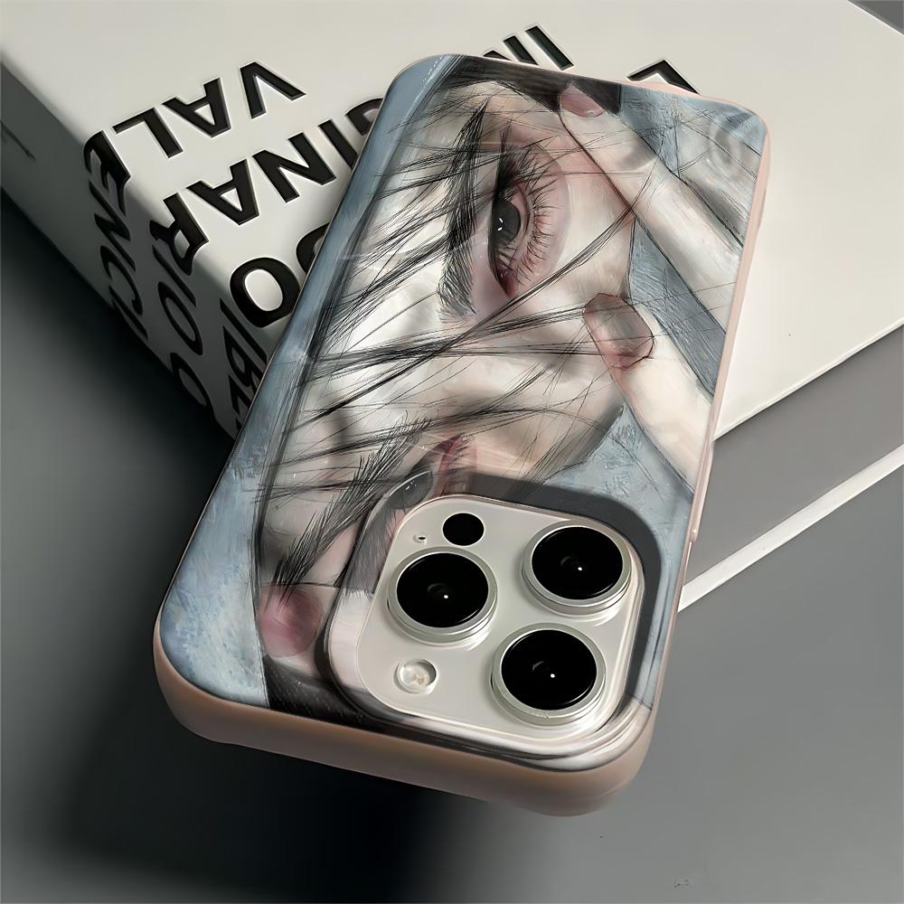 Two-Dimensional Girl Phone Case For Iphone 17Air 17 16 15 14 Plus 13 12 11 Pro Max Luxury Mobile Protective Coque Funda Cover