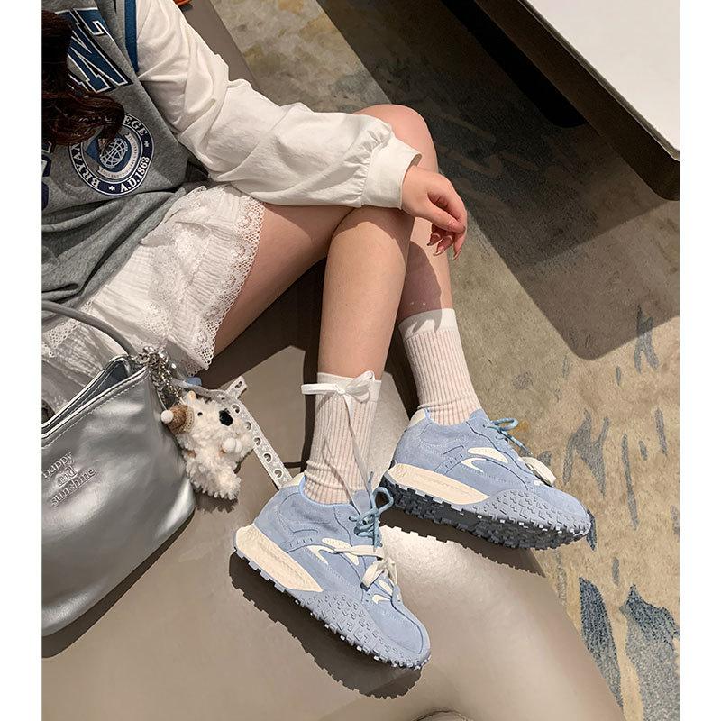 Spring New Style Women's Sporty Casual Thick Bottom Double Strap Dequan Shoes Versatile Leisure Fashionable Cross Strap Footwear