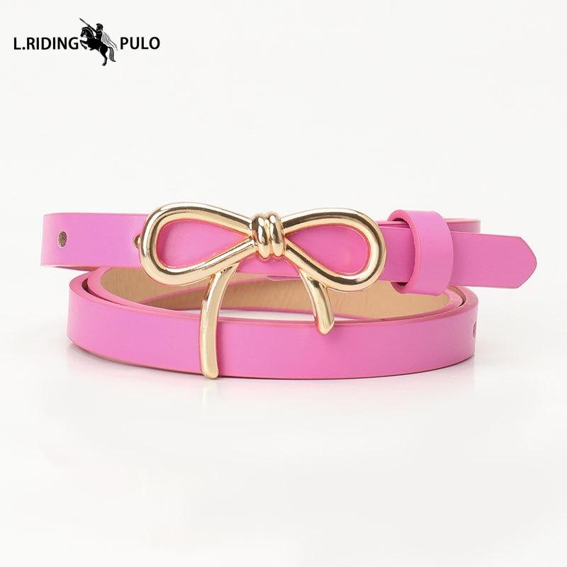 Bowknot Decoration PU Leather High-grade Thin Belt Clothing Matching Wear High-grade Women's Slim Belt