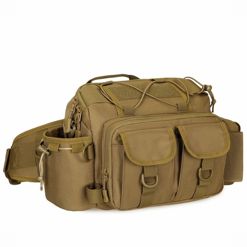 PHOENIX IKKI Large Capacity Fishing Fishing Tackle Fishing Rod Waist Shoulder Brown 3-Way Bag, Bag, Holder, Run-and-Gun Bag, Bag, Bag,