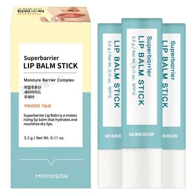 Super Barrier Lip Balm Sticks (3 Pieces) / UV Protection, Lip Moisturizing, Exfoliation Care