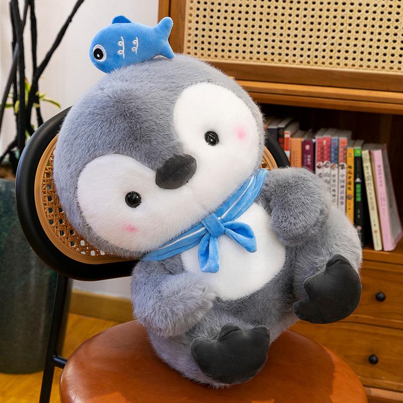 Marineblauer Pinguin Puppe Kreativ Niedlich Cartoon Niedlich Niedlich Fresssucht Pinguin Plüschpuppe Kinder Geschenk Sofakissen