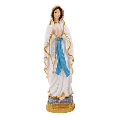 Stojící socha Panny Marie Požehnané Panny Marie Milosti Pryskyřičná figurka Socha Náboženská dekorace modlitebny Ornament Křesťanské katolické dárky