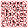 New 50 Prohibited Logo Stickers Creative Fun Waterproof Stickers