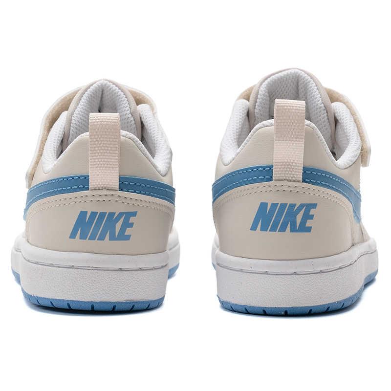 Nike Court Fashion Series Comfortable Versatile Durable Low-Top Kids Skate Shoes Kids Sneakers Off-White DV5457-120