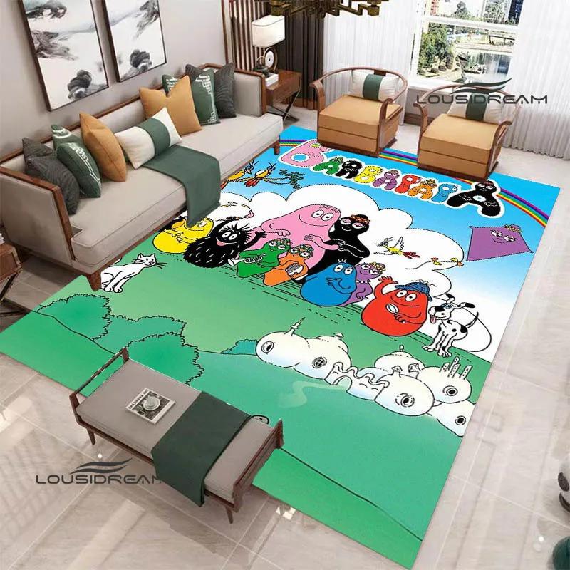 Barbapapa Cartoon Printed Carpet Non-slip Carpet Yoga Mat Door Mat Photography Props Kitchen Mat Home Area Rug Birthday Gift