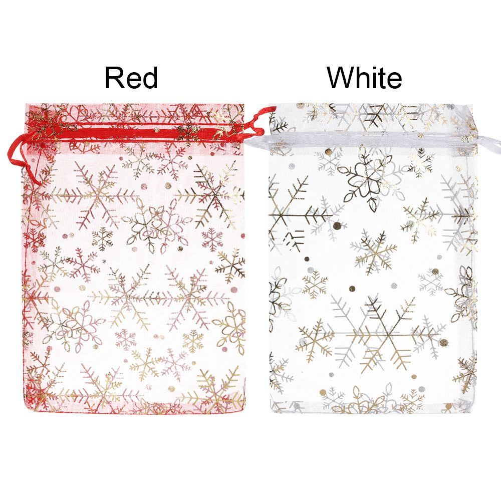 50pcs/lot Party Supplies Red/White Wedding Gifts Strap Jewelry Packaging Bags Gift Pouches Drawstring Candy Pouch Organza Bags